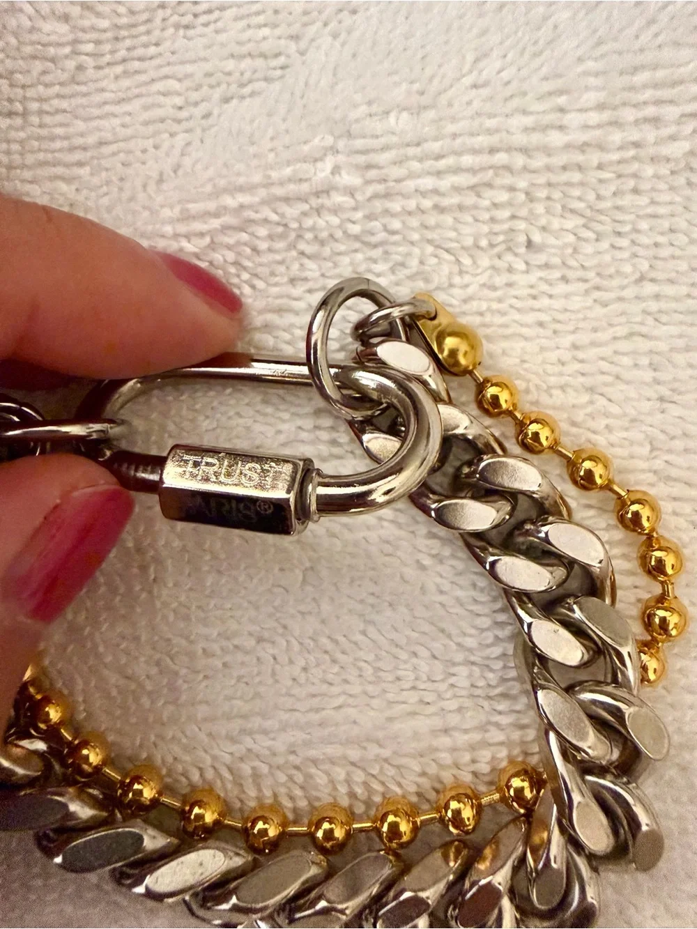 2-Tone Carabiner Double-Chain Bracelet by In Gold We Trust Paris